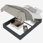 Bed Frame 160x200cm Lift Storage - Dutch Velvet Grey