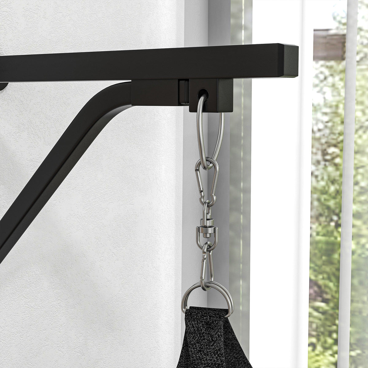 Punching Bag Wall Mount, Adjustable, Steel, Black