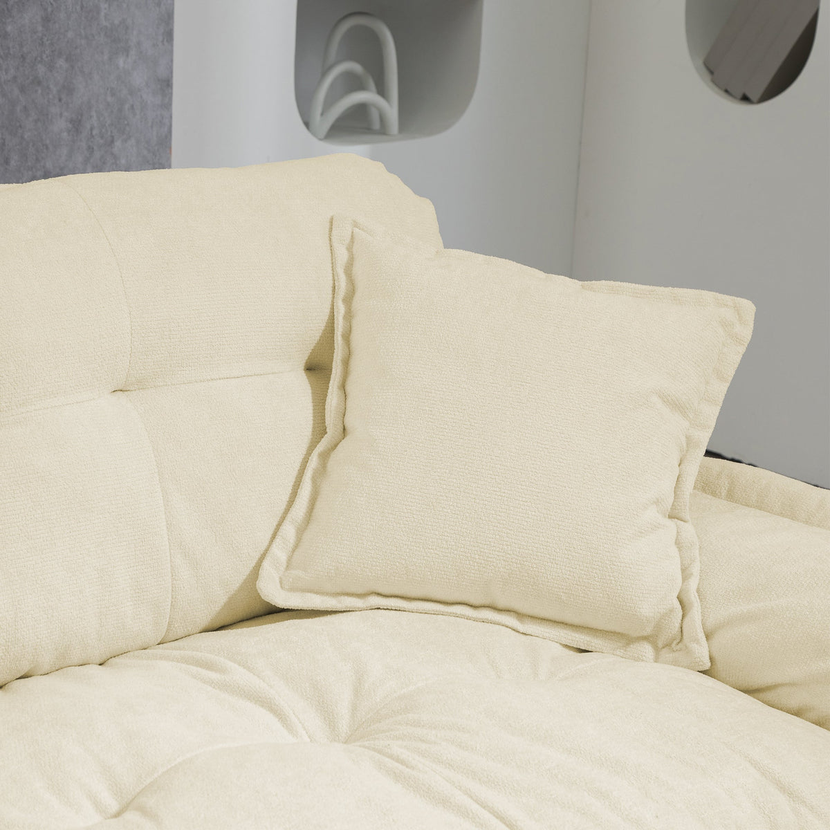 Two-Seater Sofa Deep 213cm Double Layer Cushions - Chenille
