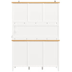 Tall Sideboard Cabinet with LED Lighting and 3 Drawers, White and Black
