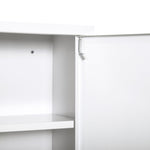 Kleankin first aid cabinet, medicine cabinet with 3 compartments, lockable, white steel