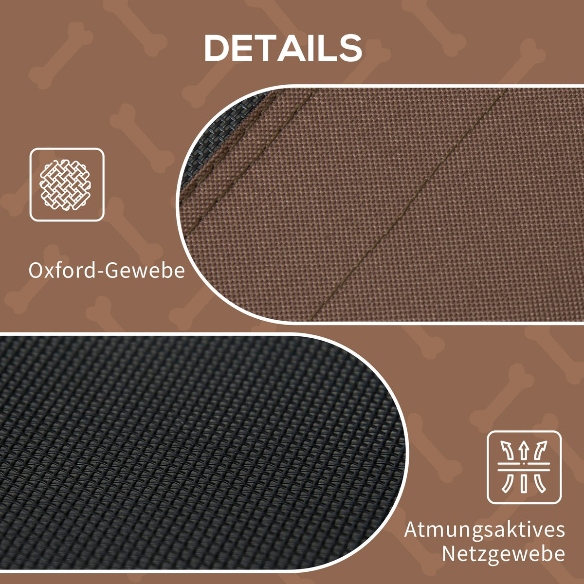 Pet Bed with Canopy, Elevated Outdoor Breathable, Taffeta Coffee