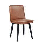 6 Dining Chairs, Double-Layered Cushions, Comfortable & Soft PU, Brown