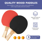 Foldable Table Tennis Table with Net, Paddles and Balls, 4.5FT Portable, Black