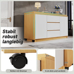 Desk, Multifunctional Rotating, Lockable Casters, White/Oak