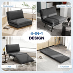 4-in-1 Folding Sofa Bed with Storage Space, Dark Grey