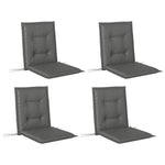 Seat Cushions, Set of 4 with Ties, 108x50x5 cm, Light Grey