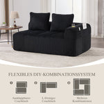 Two-Seater Sofa Storage Pocket Drink Holder - Corduroy Fabric