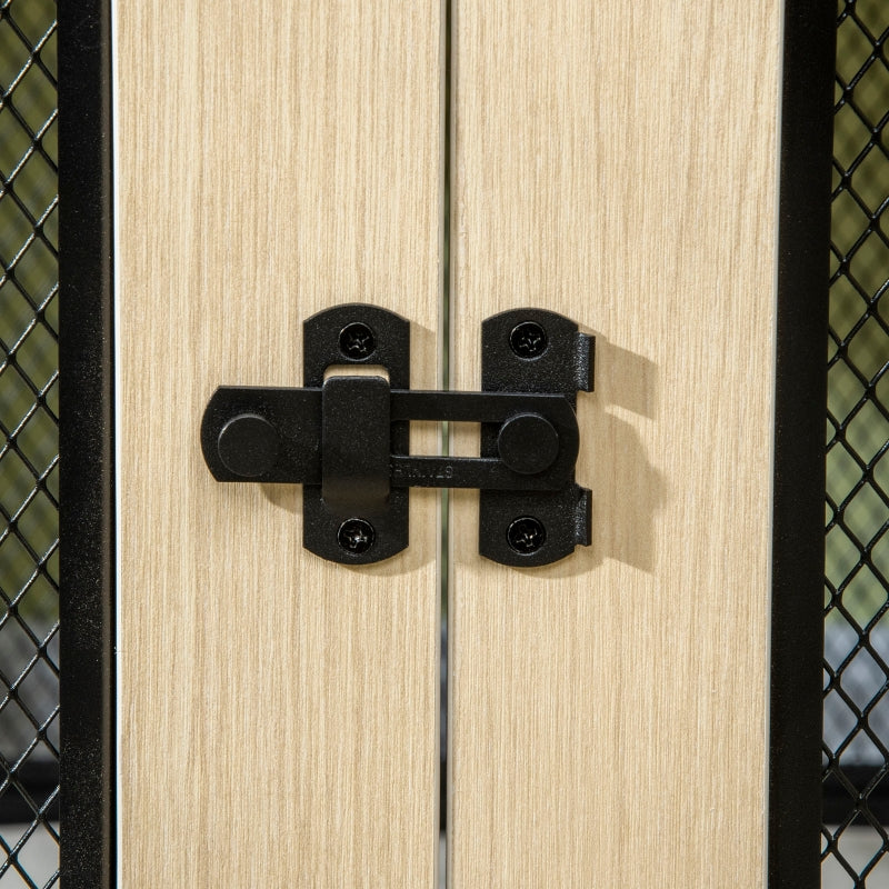 Dog Crate, Lockable, 2 Doors, Natural + Black