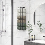 Towel Rail Wall Mounted, 6 Large Towel Holder, Metal
