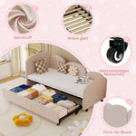 SOFTSEA Twin Size Daybed, Velvet Upholstered with Storage Drawers
