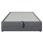 Upholstered Double Bed with Storage, USB-C and Full Slatted Base, 160x200cm, Grey Cotton