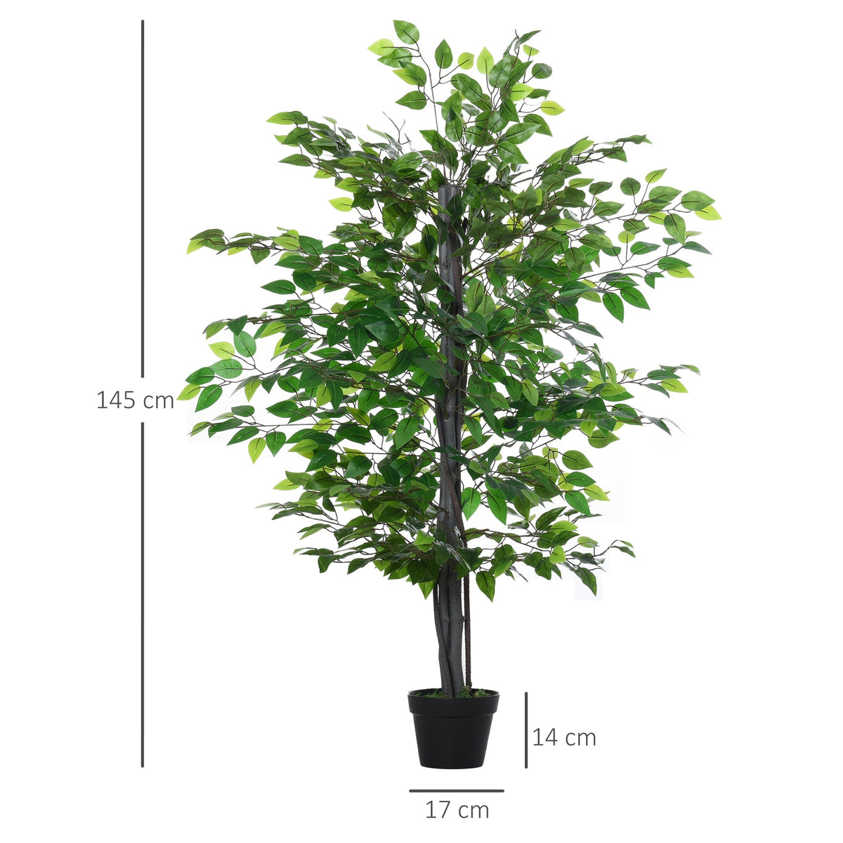 Artificial Banyan Tree, Natural-looking Decoration, 20 x 145 cm, Solid Wood
