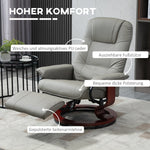 Electric TV Recliner, 145° Reclining Footrest with Side Buttons, Faux Leather Grey