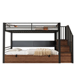 Iron Loft Bed with Hydraulic Function, Padded Backrest and Safety Ladder, 90x200cm, Black PU