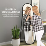 Full-Length Mirror, 160 x 40 cm Wall/Standing Oval Metal Black
