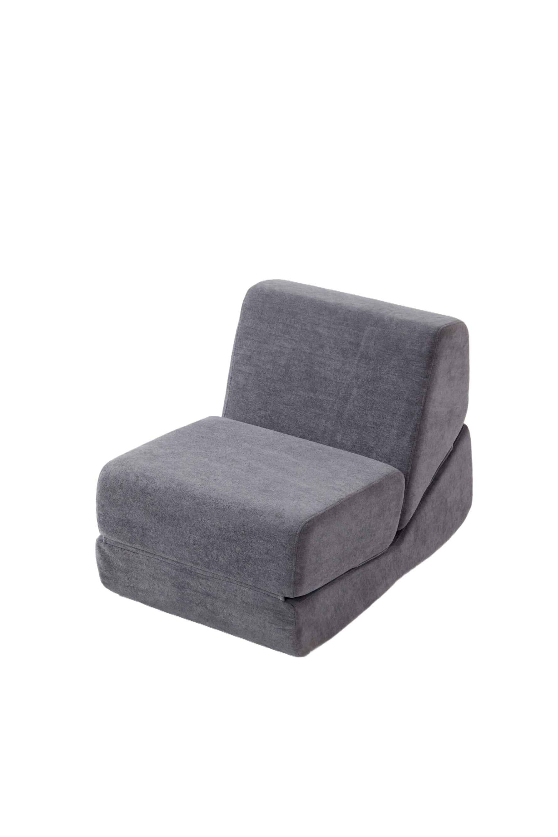 Small Sofa Bed, Foldable Chaise Lounge Foam Floor Sofa, Grey