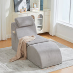 Modern Leisure Chair with Ergonomic Design and Side Pocket, Light Grey