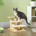 Cat Stairs, 11cm Step Height for Older Pets, Plush Cream