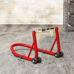 Motorcycle Stand Set, Front/Rear Assembly, 544 kg, Steel Red