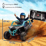 Electric Off-Road Vehicle for Children with Remote Control and LED Lights, Blue