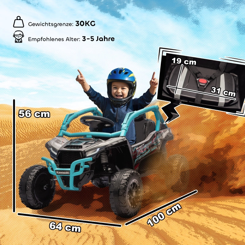 Electric Off-Road Vehicle for Children with Remote Control and LED Lights, Blue