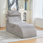 Modern Leisure Chair with Ergonomic Design and Side Pocket, Light Grey