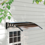 Front Door Canopy Lean-to Polycarbonate Weatherproof 75x100cm, Brown