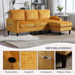 Sofa, 4-Seater with Footstool, Storage & Cupholder, Velvet