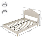 Modern Soft Bed 160x200cm Comfortable Headboard - Beige