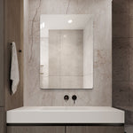 Frameless Bathroom Mirror 50x70 cm, Rounded Corners, Silver Glass