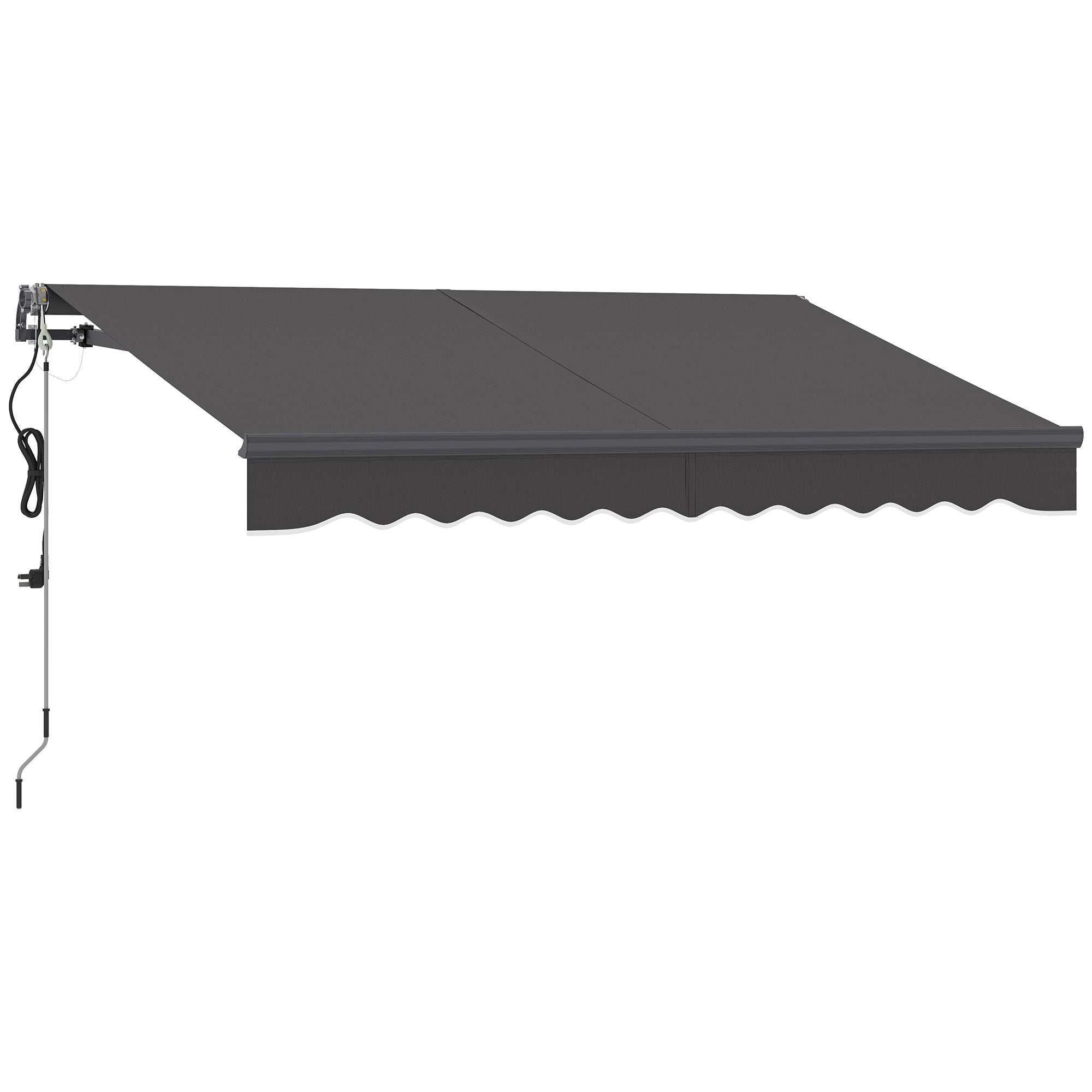 Clamp Awning, Hand Crank, Height Adjustable, UV 30+, Dark Grey