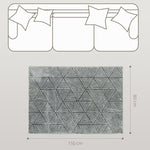 Rug Living Room, Modern Style Washable Area, Dark Grey