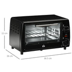 Mini Oven 10L 750W 60-Min Timer Electric Including Tray/Rack, Black