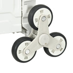 Folding Shopping Trolley, Adjustable Telescopic Handle, Stair Climber 80 kg, with Lid, White