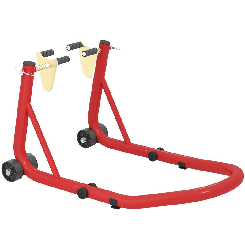 Motorcycle Stand Set, Front/Rear Assembly, 544 kg, Steel Red