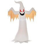 Halloween Inflatable Ghost, 2.4m, LEDs IP44 Self-Inflating, Polyester White + Red