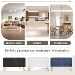 Sideboard, 3-Door Adjustable Shelves U-Shaped Metal, Navy Blue