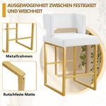 Bar Stools Set of 2 Nordic Style Square Gold Metal Legs