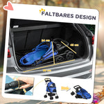 PawHut dog stroller with folding function, pet stroller for small dogs and cats, oxford blue