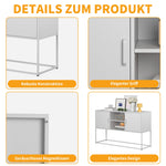 Metal Accent Cabinet Sideboard Buffet Storage 120x40x75cm - White