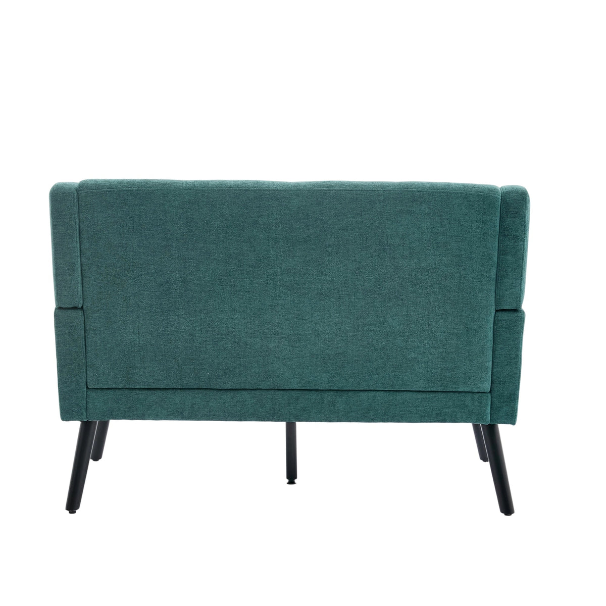 2-Seater Linen Bench with Solid Wood Legs and Button Tufting, Natural Linen Tone