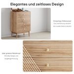 Chest of Drawers with 4 Storage Drawers and Wooden Wardrobe Cabinet, Oak Color
