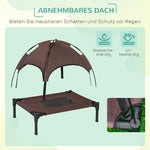 Outdoor Pet Bed, Elevated Canopy Dog Bed, Taffeta Fabric, Coffee