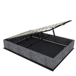 Modern Minimalist Bed Frame 160x200 with Mattress, Gray Velvet