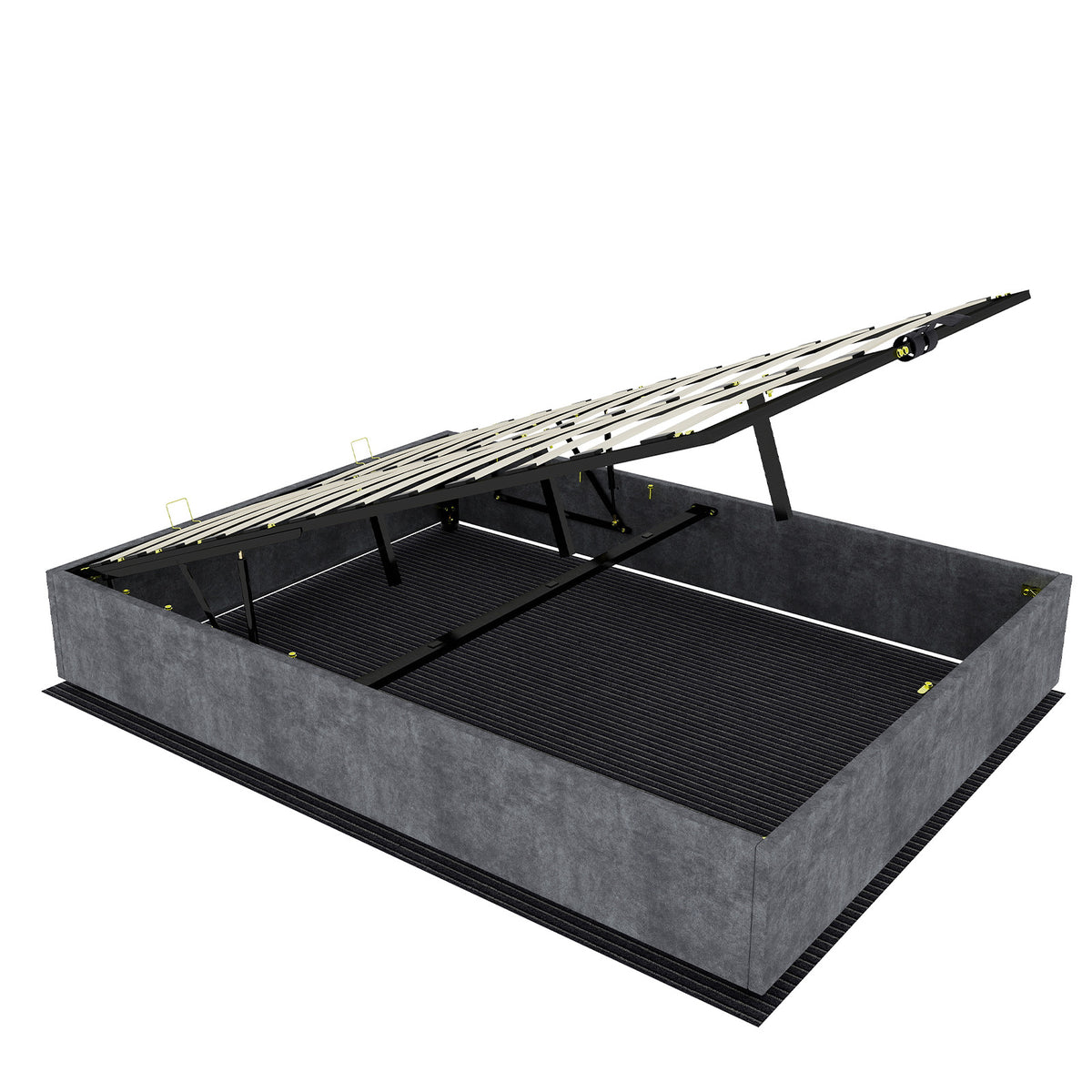 Modern Minimalist Bed Frame 160x200 with Mattress, Gray Velvet