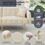 Two-seater Sofa Bed Multifunctional Adjustable Backrest Velour Upholstery