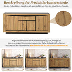 Sideboard 140x52cm 4 Doors 1 Drawer Handleless Storage Wood/Black