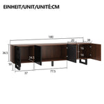 TV Cabinet Low 4 Doors 180x38x50cm - Vintage Wood Grain