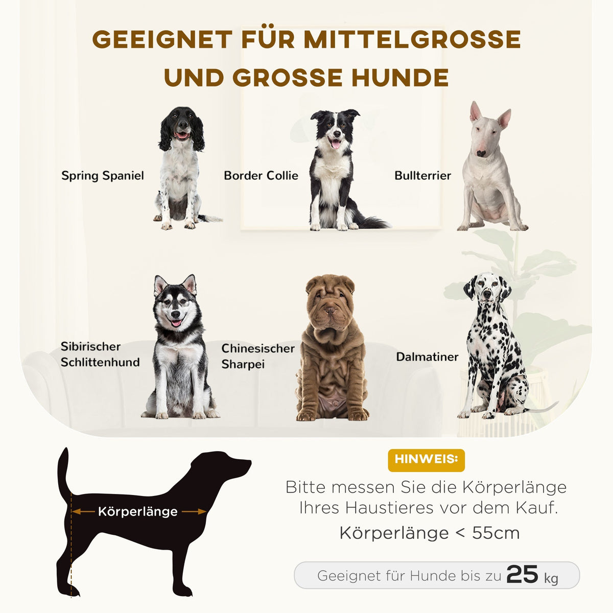 Luxury Dog Sofa, Backrest, Wooden Legs, Dark Grey